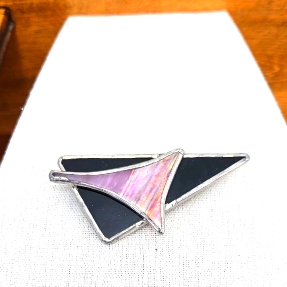 Stained Glass Brooch Artist Signed